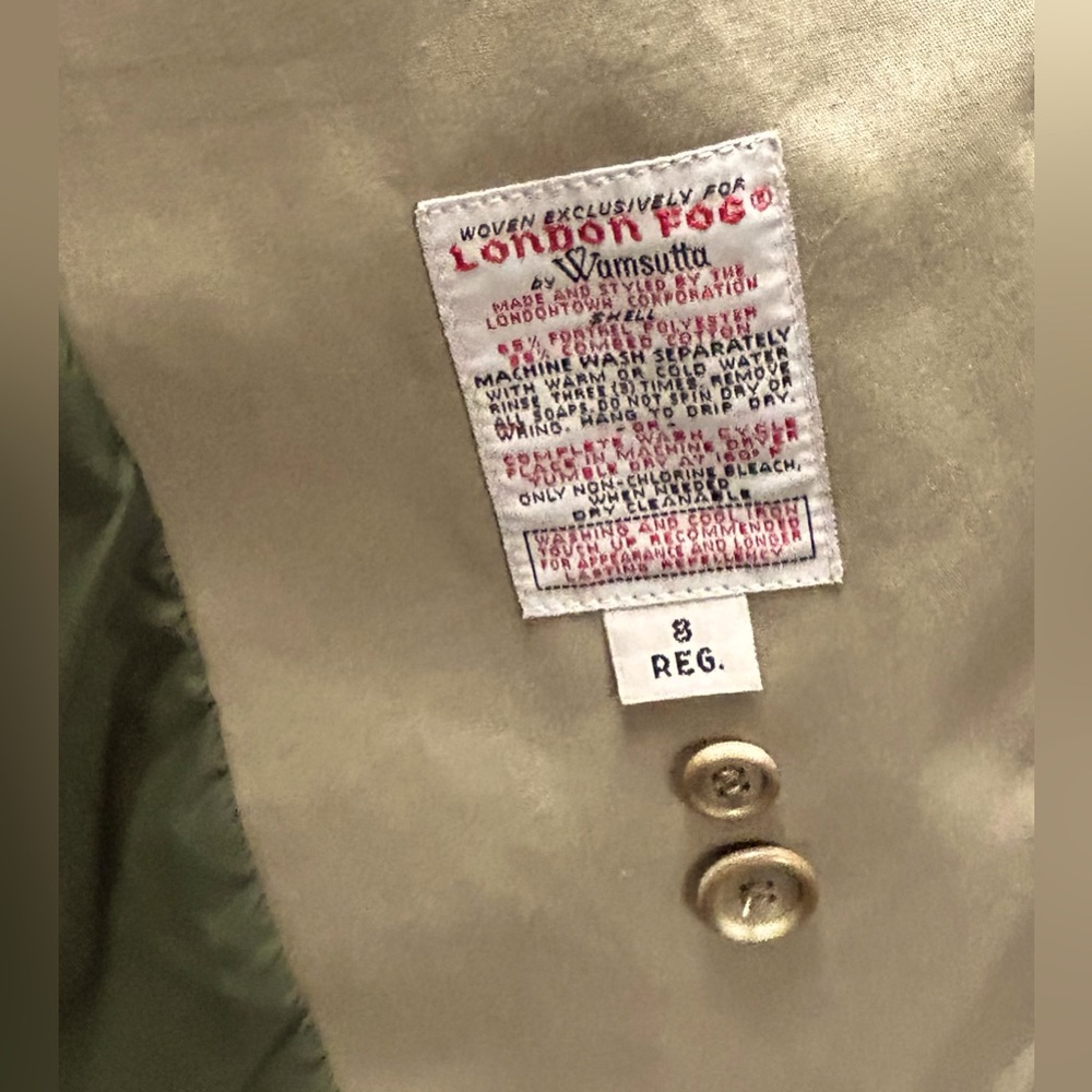 London Fog Tan Trench Coat - Picture 8 of 15